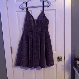 purple sparkly dress
